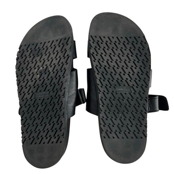 Galerie Des Tanneurs Slides Sandals Black Leather Mens Size 8.5 Designer H main image 5